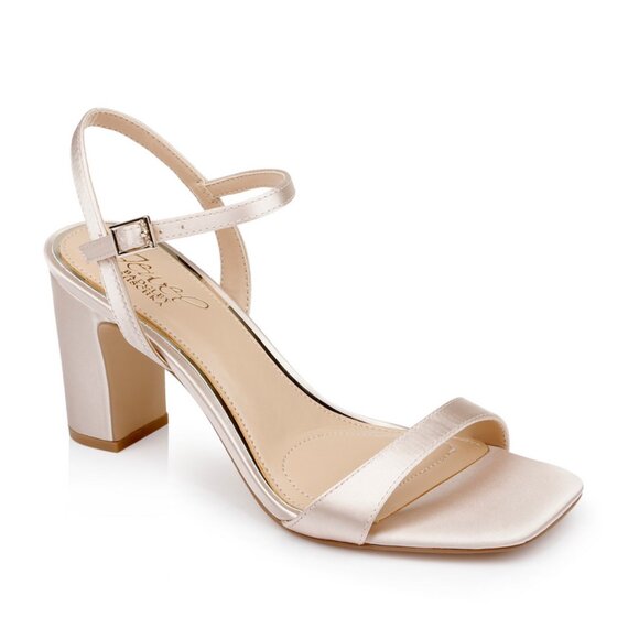 Badgley Mischka Champagne Block Heels - Picture 1 of 6